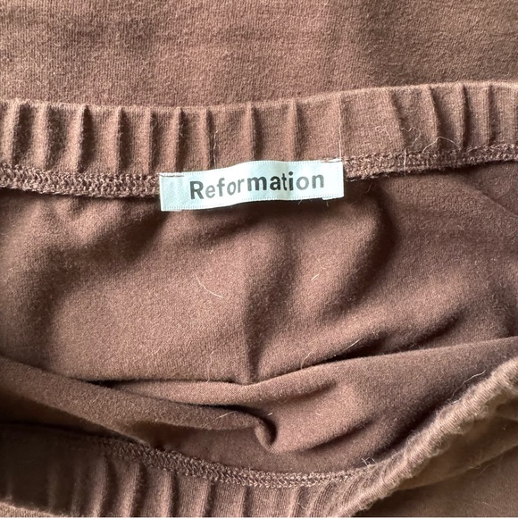 Reformation Foster Knit Midi Skirt Small Brown - Picture 3 of 6